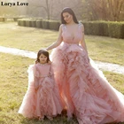 Розовое Многоярусное платье принцессы для выпускного вечера 2022 для матери и дочери тюлевые вечерние платья для вечеринки на свадьбу элегантное праздничное платье