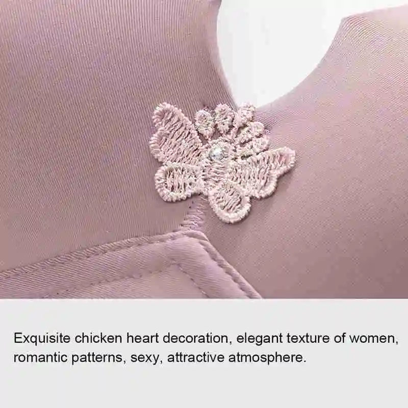 

Women Deep-V Sexy Push Up Full Coverage Bra Wireless Gather Bra Cup Thin Underwears Bras