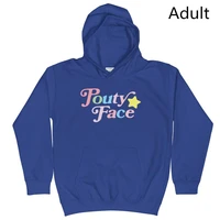 parent child outfit with pouty face print youth long sleeve hoodies winter fashion thick jacket adult child top
