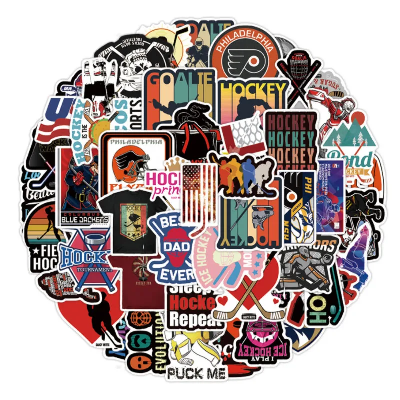 

10/30/50Pcs/Set New hockey DIY Car Bike Travel Luggage Phone Guitar Waterproof PVC Cool Stickers for Kid