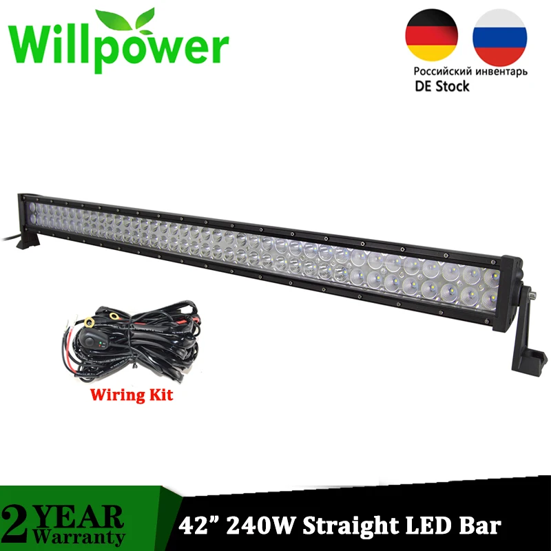 Недорогой комбинированный светильник 6000K-6500K два ряда водонепроницаемый 42 дюйма