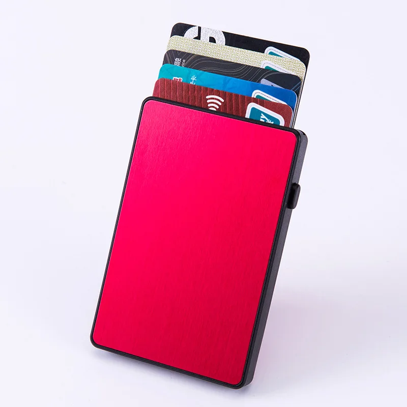 

Aluminum alloy right hand flip switch card case business gift RFID anti-degaussing anti-theft card box
