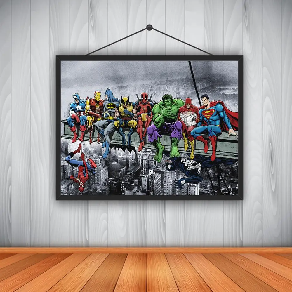 Голливудский фильм Халк Супергерои в туалете плакат с изображением Тора