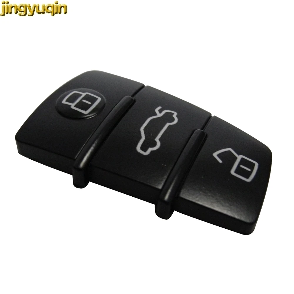 

jingyuqin New Replacement 3 Button Remote Car Key Fob Silicone Remote Rubber Push Pad for Audi A3 A4 A5 A6 A8 Q5 Q7 TT Key Cover