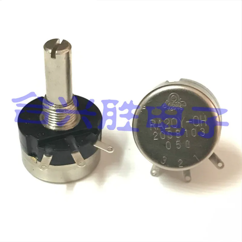 

Single turn wire wound potentiometer RA20Y-OH 20S B103 / B10K round shaft 20MM