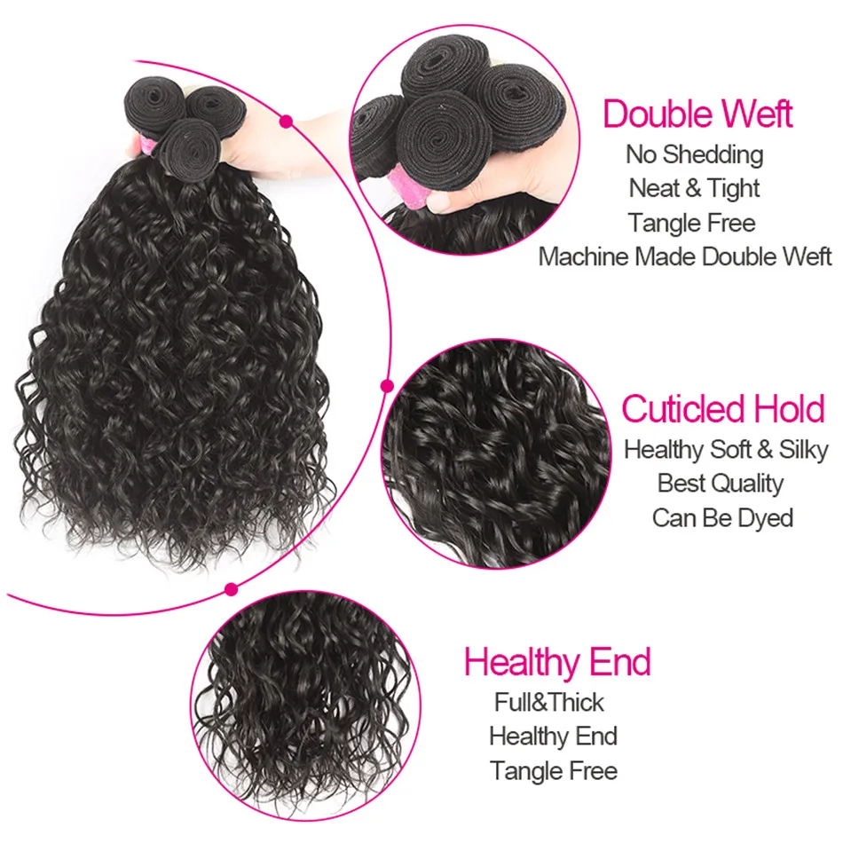 Волосы UNICE перуанские волнистые пучки 3 шт. уток 100% человеческие волосы