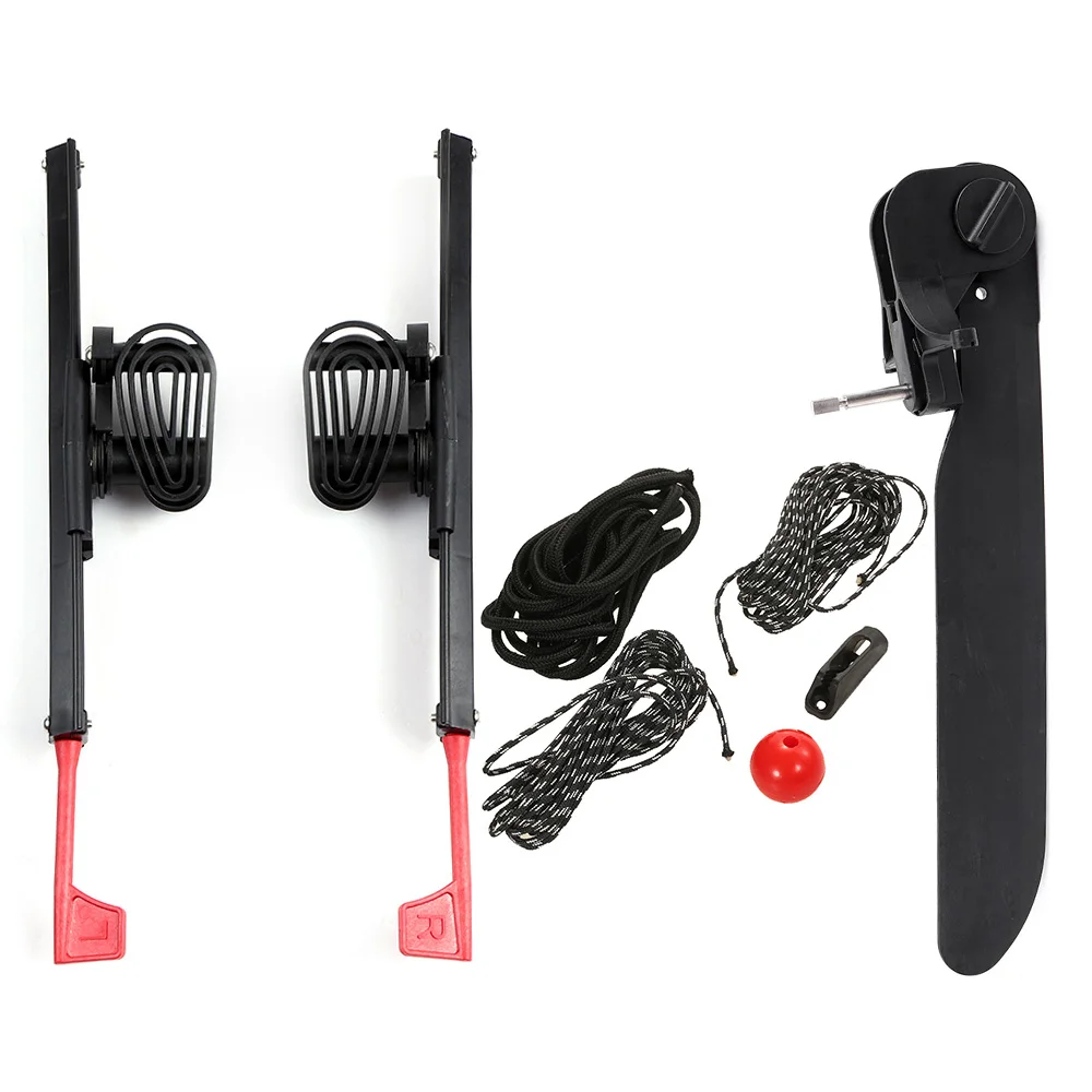 

2Pcs Adjustable Locking Kayak Foot Braces Pedals with Tail Rudder Foot Control Direction Steering System Tool Kit