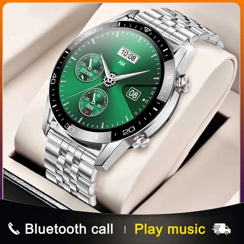 

Luxury Steel Smart Watch Men Sport Fitness Bluetooth Call Multifunction Music Control Alarm Clock Reminder Smartwatch For Phone