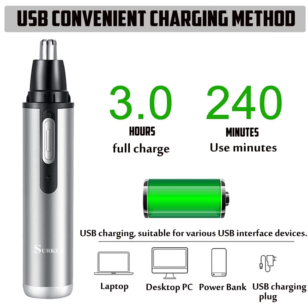 

5 IN 1 Electric Shaver Rotating Shaver Multi-function Man/Women Professional Hair Trimmer Ear Nose Mustache Beard Hair Removal