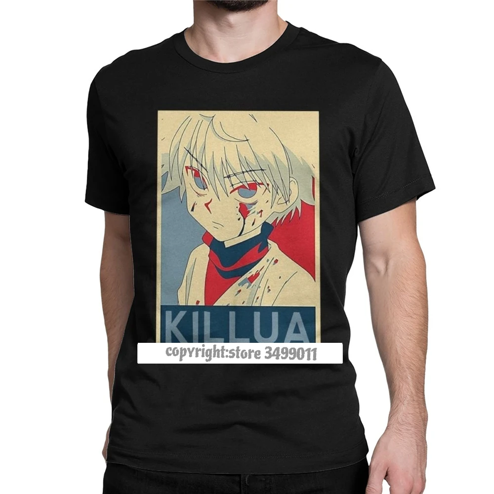 

Men Tshirts Killua Cotton Tee Shirt Fitness Zoldyck Anime Manga Japan Hunters Hxh Tops T Shirt Round Collar Top