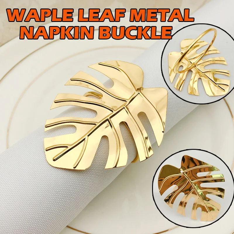 

12pcs/set Napkin Rings Set Leaves Napkin Ring Holders Decorative Napkin Buckle Wedding Party Dinner Christmas Table Decoration