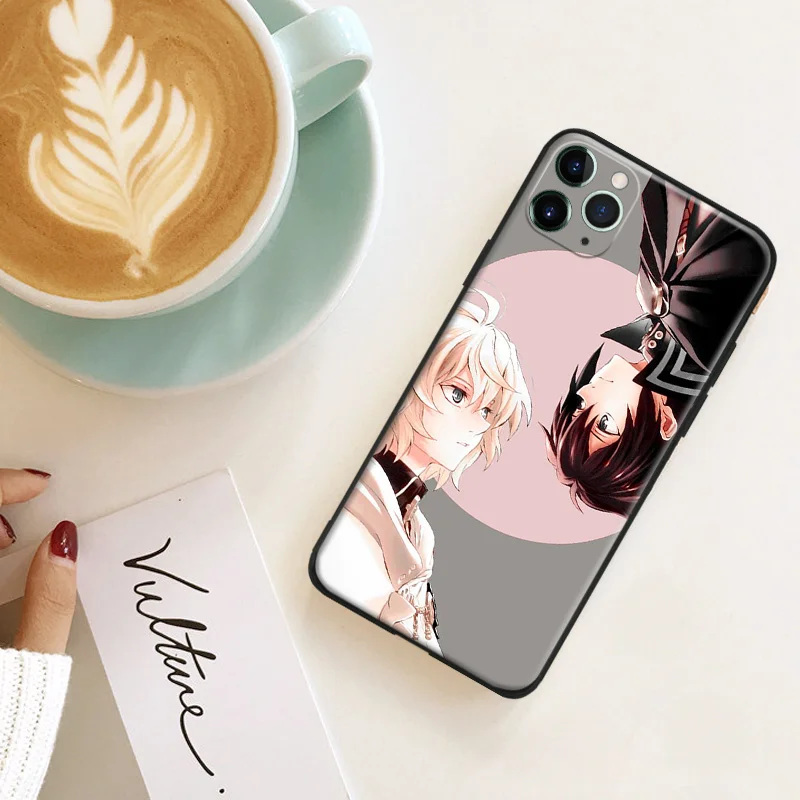 Yuichiro x mika seraph of the end Для IPhone Se 6 6s 7 8 Plus X XR XS 11 12 Mini Pro Max стеклянный ТПУ силиконовый
