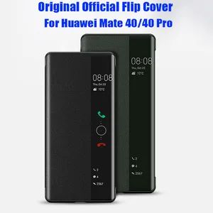 official original smart view call id leather flip cover case for huawei mate 40 pro plus mate 30 pro p40 pro free global shipping