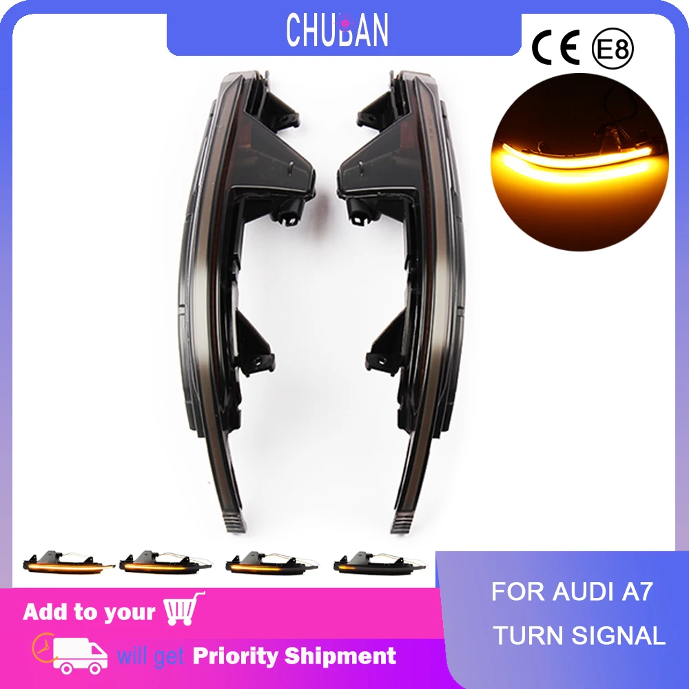 

2 шт. указатели поворота для зеркала заднего вида для AUDI A7/ S7 4G 2010-on светодиодный льные светодиодные динамические боковые индикаторы последо...