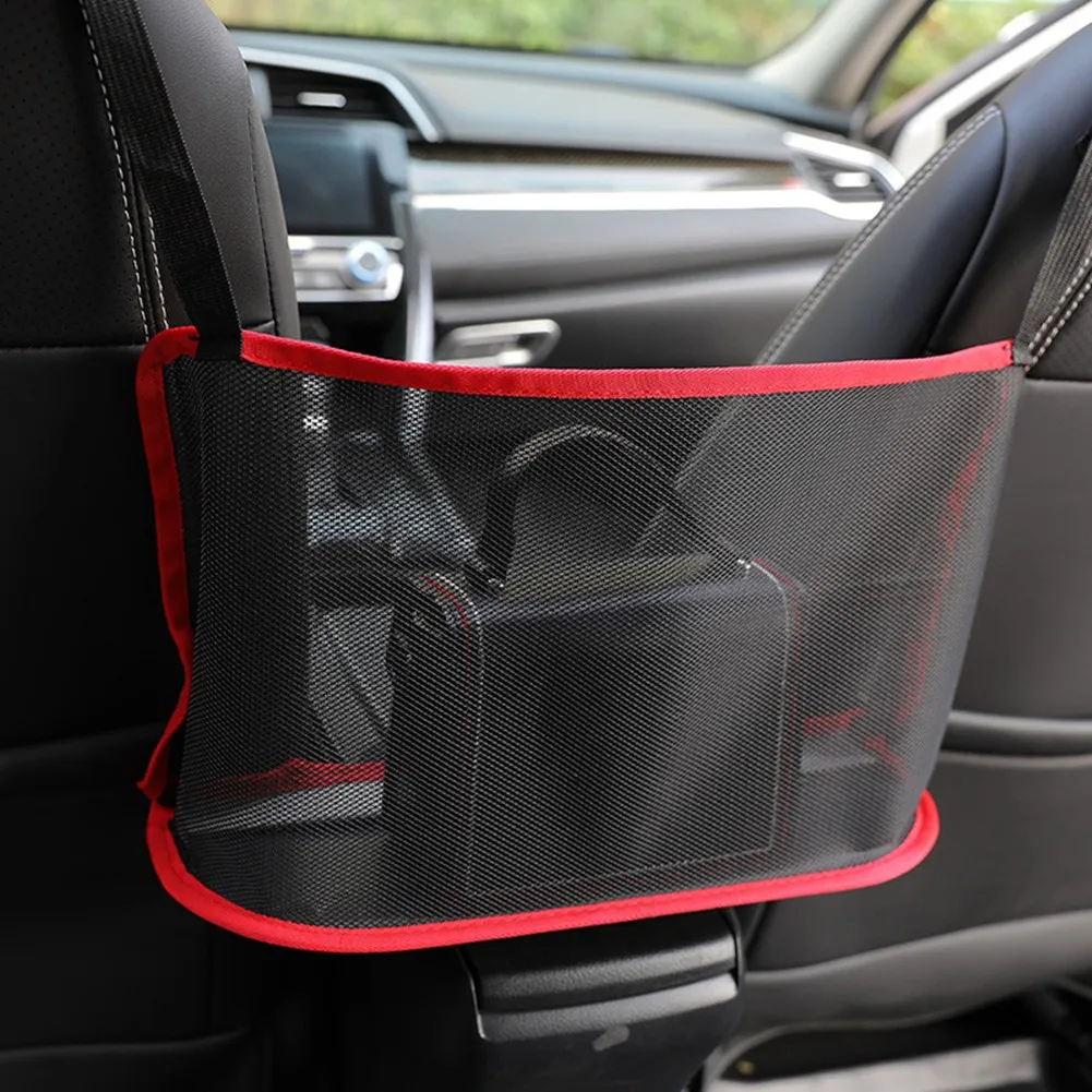 

Universal Car Net Pocket Handbag Holder Between Seat Storage Pouch Kids Pet Net Barrier Auto Goods Organizer Storage Mesh BagS
