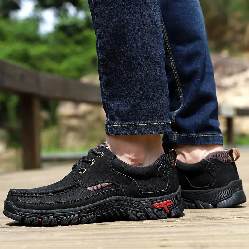 

2019 new men's shoes casual genuine leather male flat sneakers big size 38-48 shoe man cowhide breathable shoes for men hot sale
