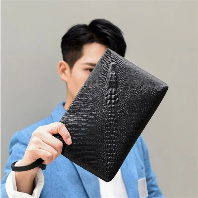 

New casual large-capacity handbag men's first layer cowhide men's fashion business clutch envelope bag purses and handbags purse