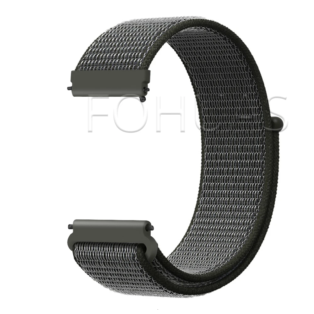 Dark Olive Нейлоновый ремешок 20 мм 22 мм для Xiaomi Amazfit Gtr 47 мм samsung Galaxy Watch 42 мм 46 мм Active gear S3 классический ремешок HUAWEI WATCH 2 Pro - Цвет ремешка: Dark Olive