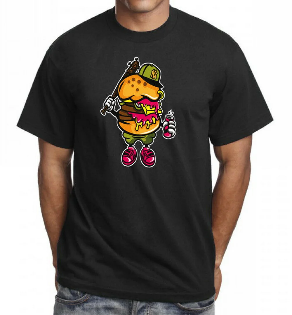 Крутая футболка BURGER BASTARD отличный подарок на день рождения Повседневная для