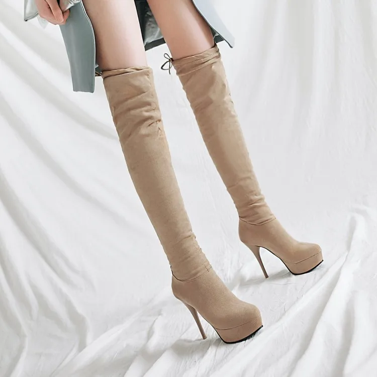 Сапоги выше колена ботфорты на ремешке без застежки большие размеры 9/10/11