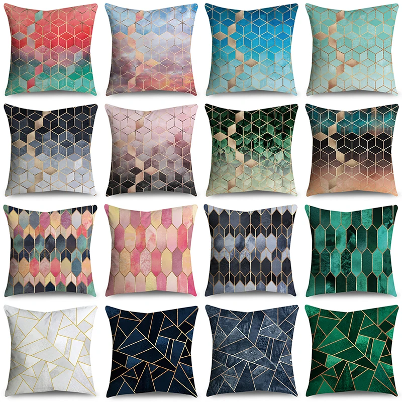 Декоративный Красочный геометрический чехол из полиэстера|Наволочки| |