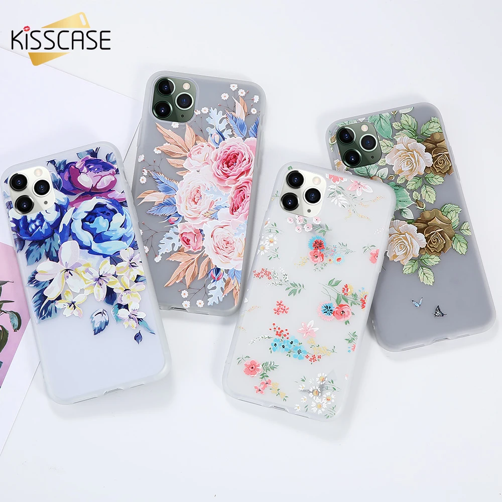 Чехол KISS TPU Цветочный чехол для iPhone XR 11 Pro Max противоударный телефона 5S se 6 7 8 Plus XS