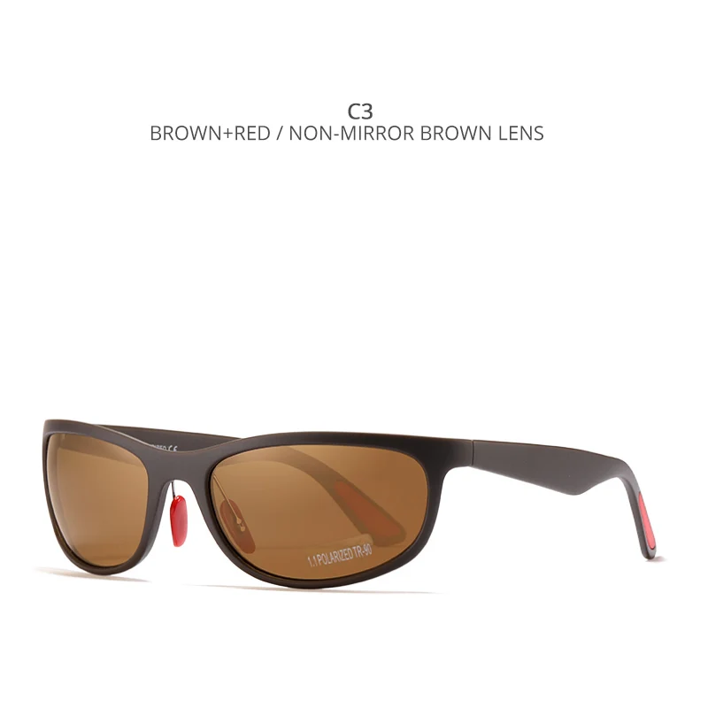 C3 Brown KDEAM, гибкая структура TR90, мужские солнцезащитные очки, поляризационные, для улицы, без бликов, солнцезащитные очки, черные линзы, резиновые дужки, Cat3, KD037 - Цвет линз: C3 Brown