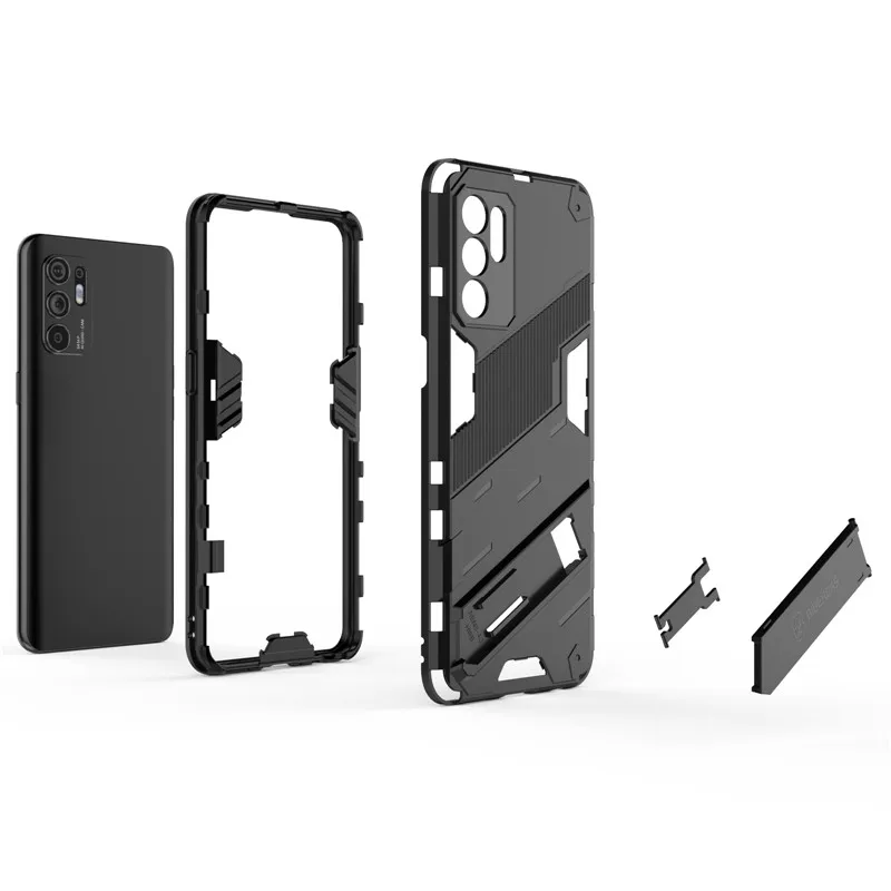 punk phone case for oppo reno6 case reno6 4g cover armor pc shockproof protective bumper for oppo reno 6z 5z 6 5 4 lite a53 free global shipping
