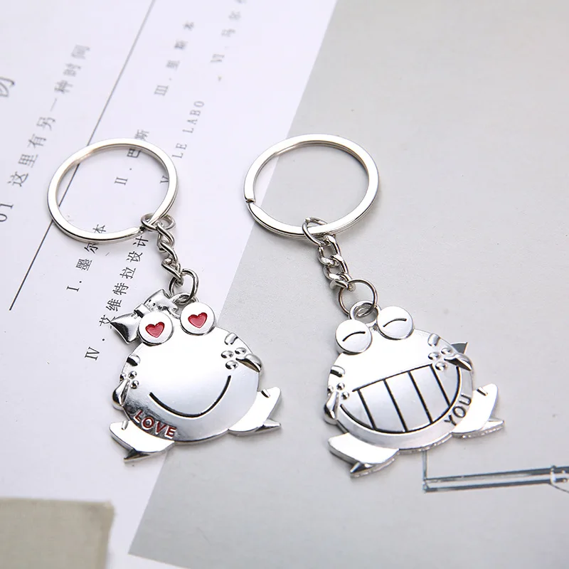 

Metal English Letter Couple Keychain Gift For Girlfriend Boyfriend Love Key Ring Pendant Combination Cartoons Llavero Para Coche