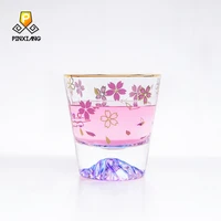 japanese style phnom penh cherry blossom fuji mountain cup personality glass romantic tea cup girl net red drink cup