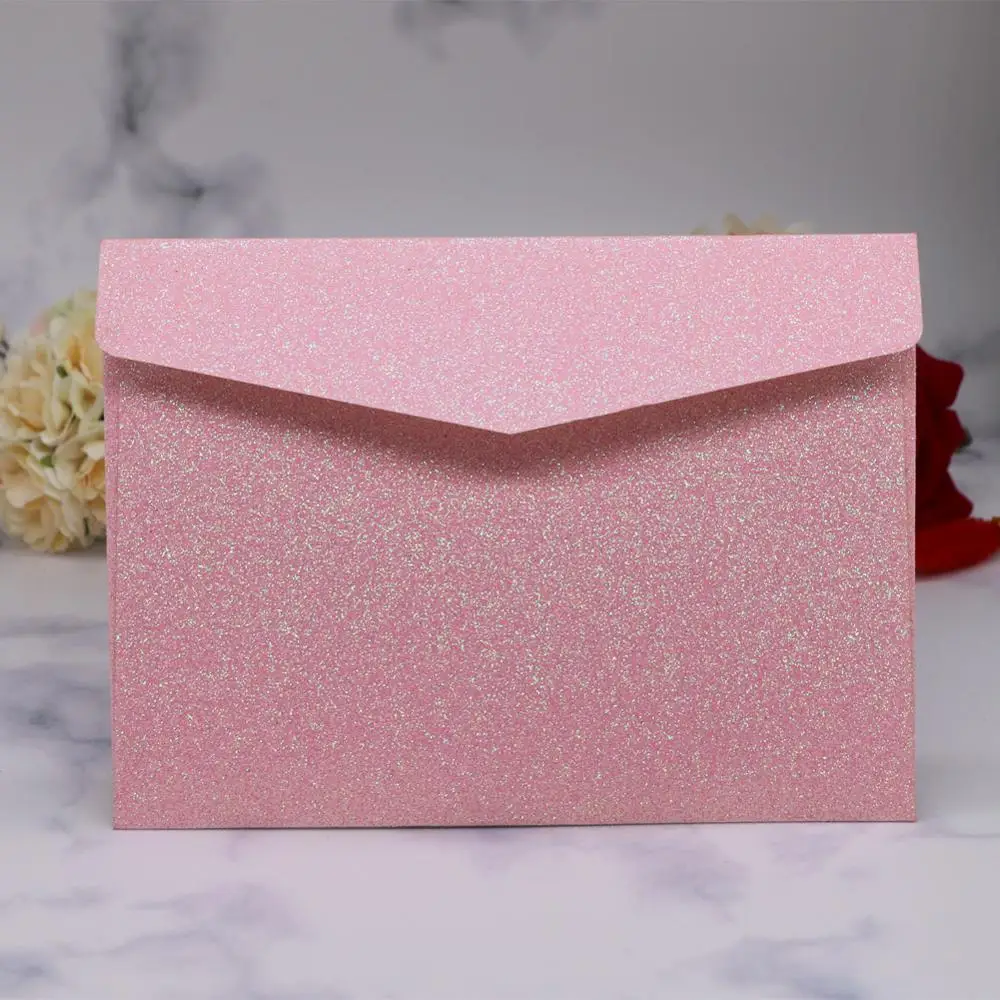 

20Pcs Glitter Paper Envelope Wedding Invitation Card Delicate Envelope Party Event Invitation Card Birthday Business Invitation