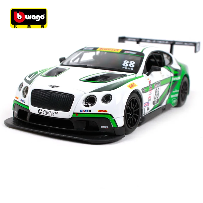 Bburago 1:24 Bentley Penta l GT3 трек автомобиль литья под давлением модель автомобиля игрушка
