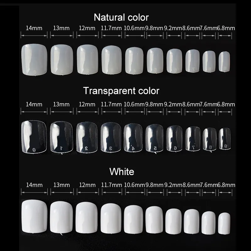 

500pcs Short Round,Long Frech Fake Nails,Curve Clear Nails Tips,Press On Nails,False Nails,Glue On Nails,Full Cover Nail Tips