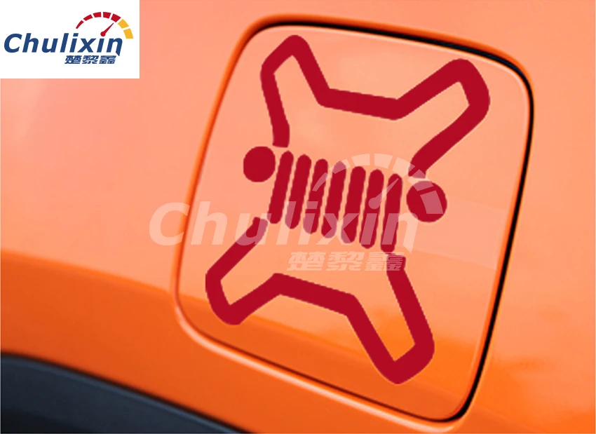 

Free shipping 1pc for 2015 2016 2017 JEEP Renegade carbon fiber Car Accessories car stickers Car fuel tank cover stickers