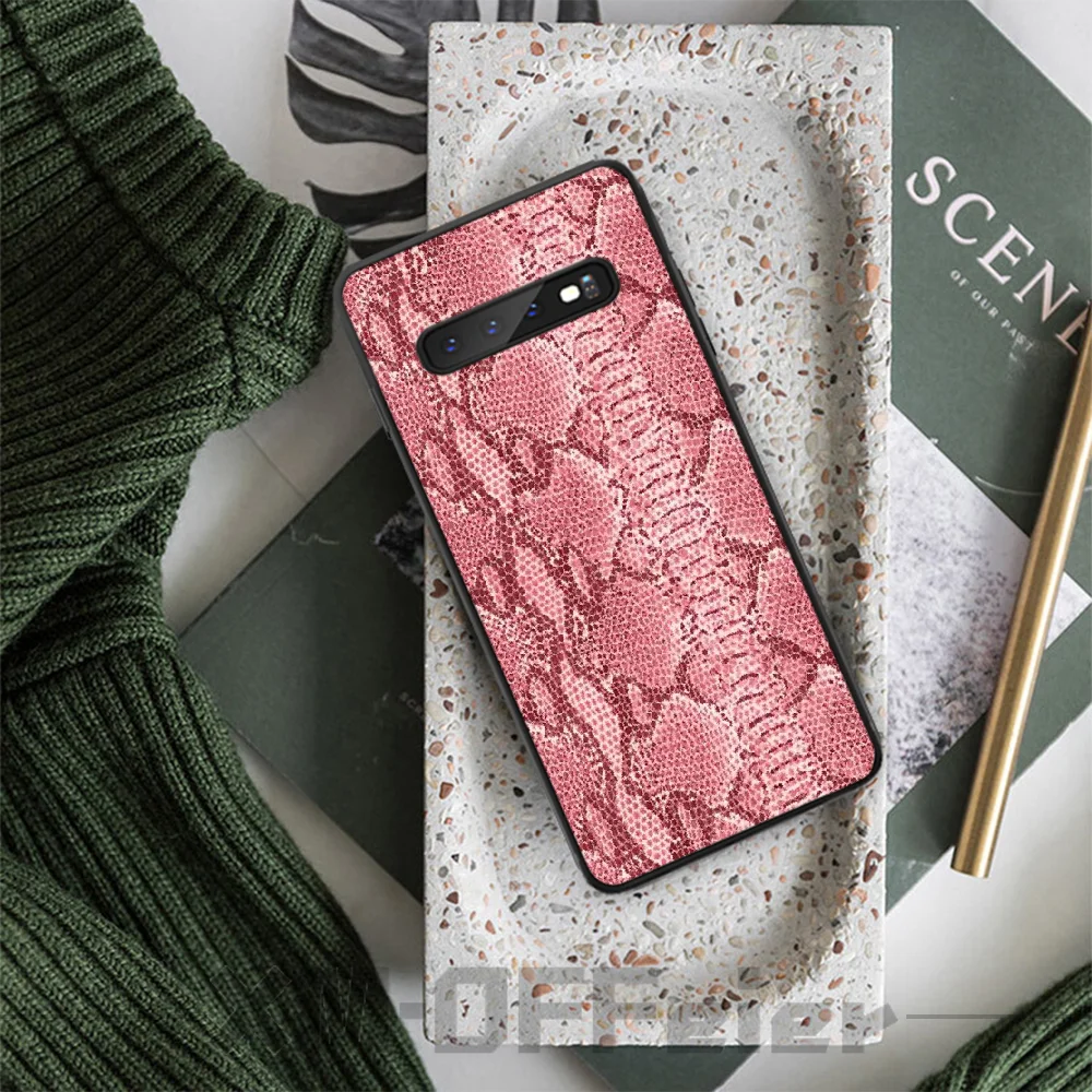 Reayou Змеиный узор черный мягкий чехол для телефона Samsung S8 9 10 plus S10E lite S10-5G S20 UITRA |