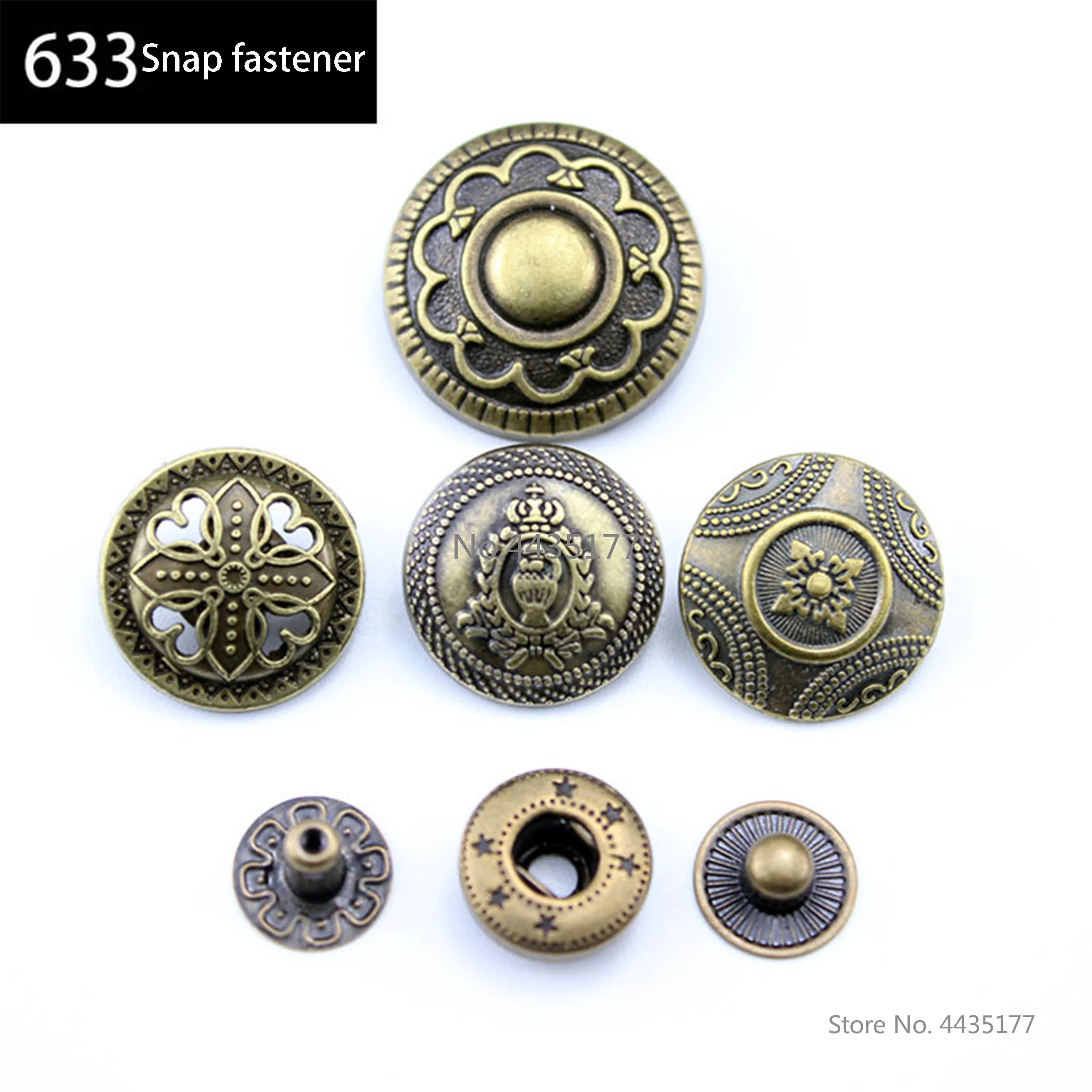 

10sets retro 633 button for diy Leather wallets cards bags clothing handmade snap buttons craft supplies