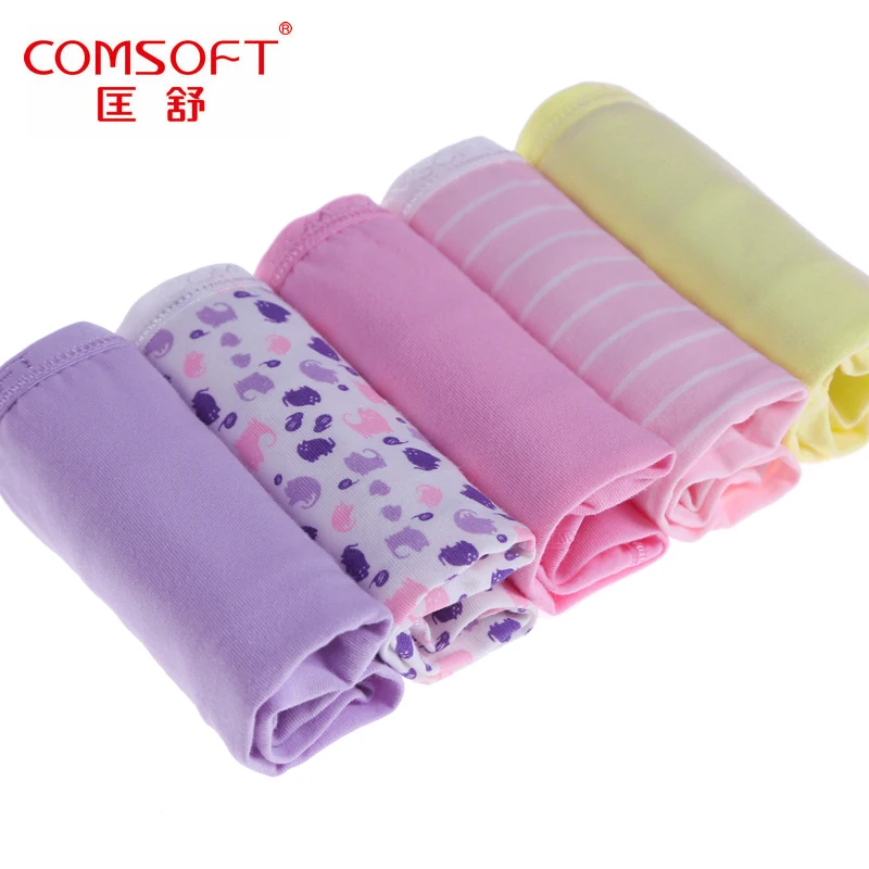 Комплект женского нижнего белья из 5 шт./лот однотонные хлопковые трусики для