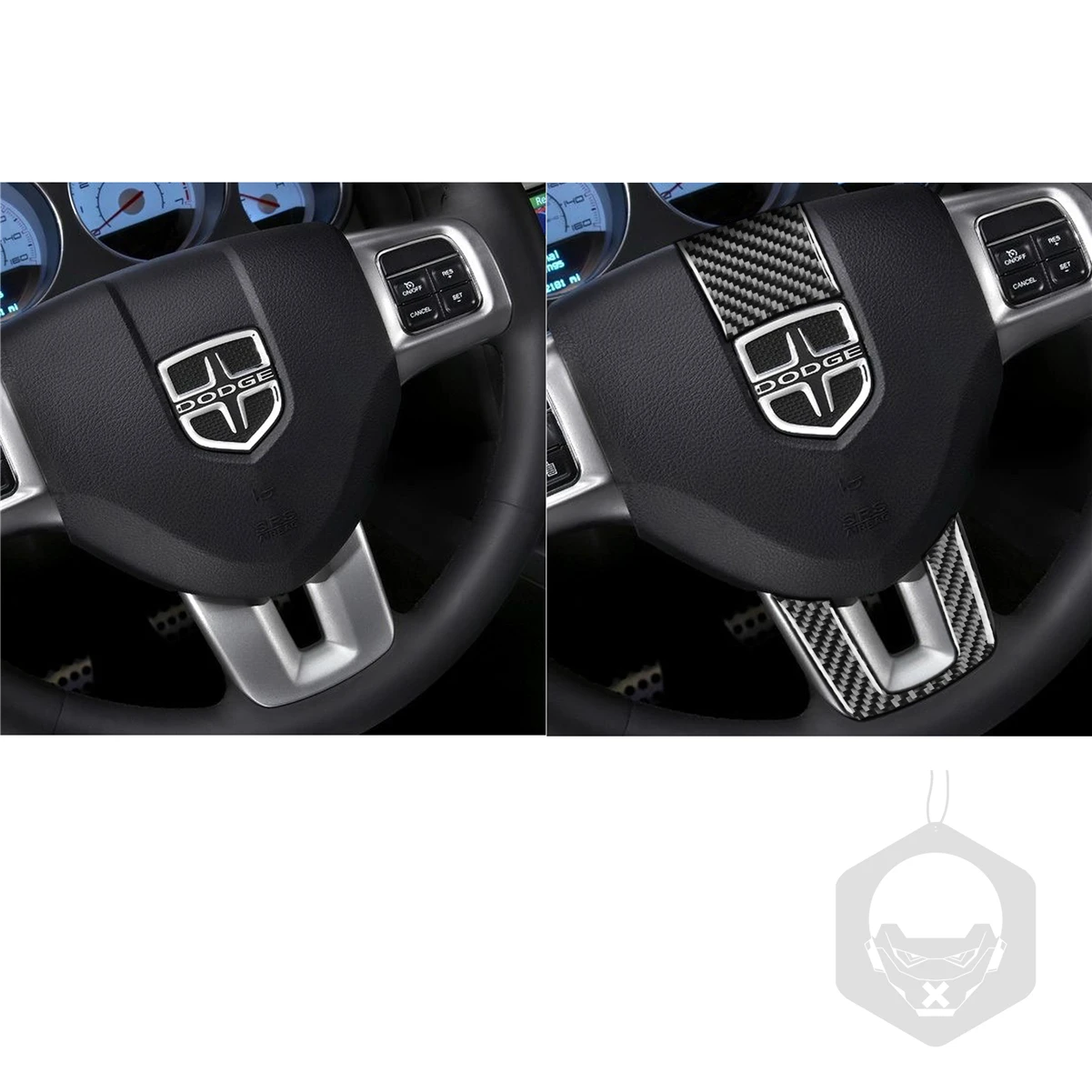 

Steering Wheel Decorative Set Cover Trim Sticker for Dodge challenger 2011-2014 Stylish Interior Decoration Car Accessories LHD
