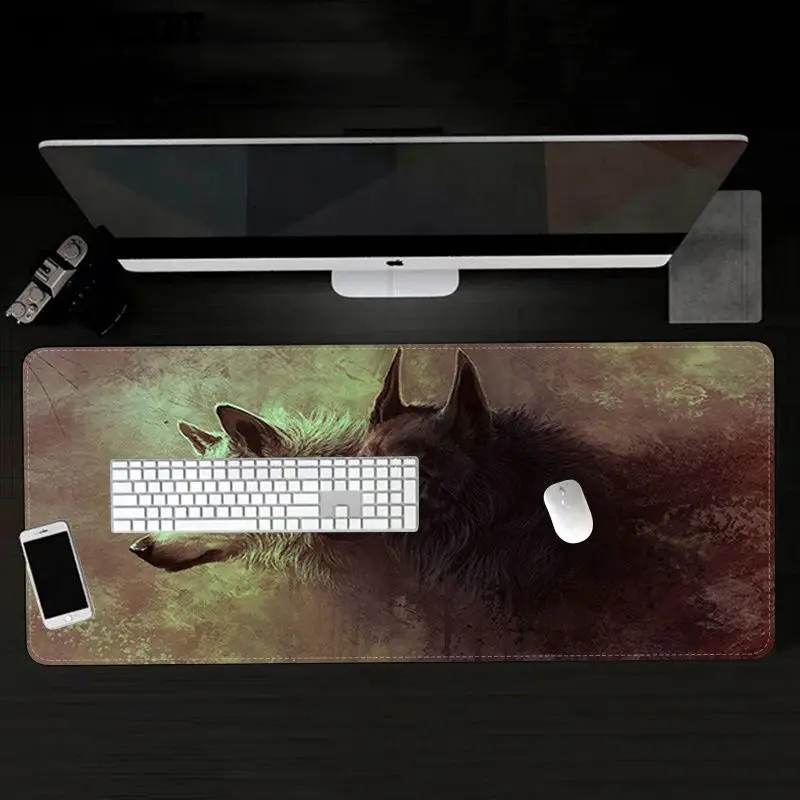 

BBTHBDNBY Animals Grayscale Wolves Beautiful Customized laptop Gaming mouse pad Size for Kawaii Desk Teen Girls for Bedroom