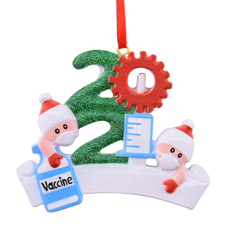 2021 год украшение для семьи из смолы Рождественское памятное карантин в домашних