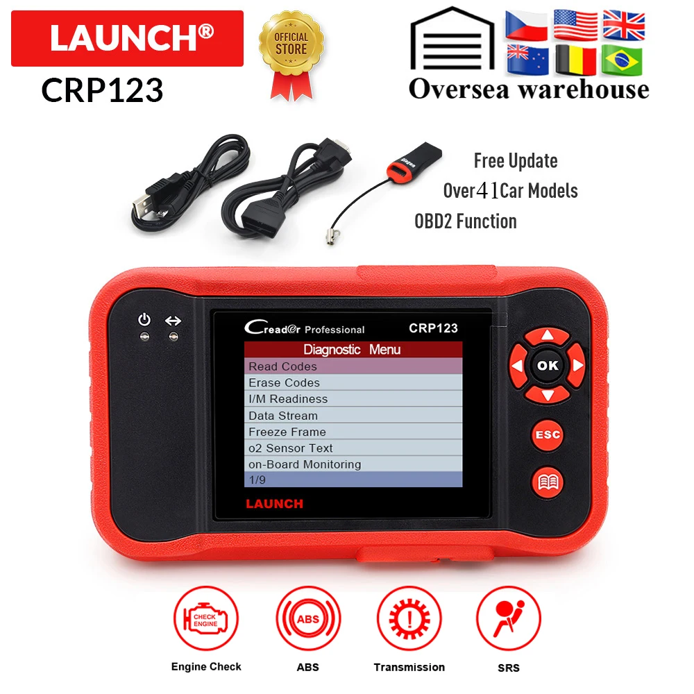 Диагностический сканер LAUNCH X431 CRP123 OBD2 EOBD Автомобильная подушка