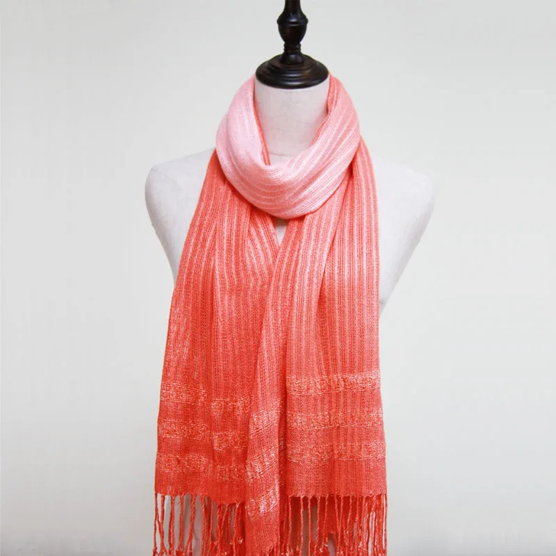 Сплошной цвет хиджаб шарф для женщин шарфы постепенно разнообразные мягкие