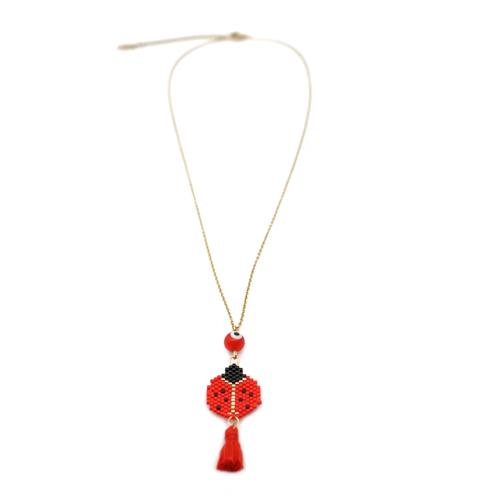 

Go2boho Europe Vintage Insect Design Necklace For Women Trendy Tassel Collier Miyuki Beaded Jewelry Tassel Pendant Necklaces