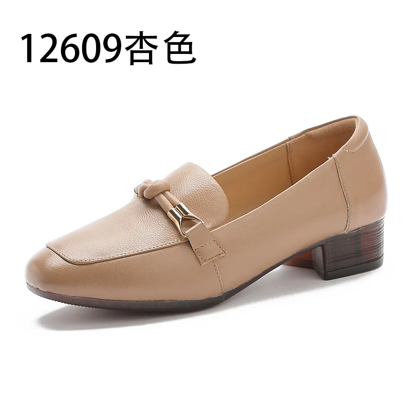 

Grandma Shoes Female Footwear Soft Autumn Women's Heels Casual Sneaker Round Toe Genuine Leather Dress Fall On Heels Summer New