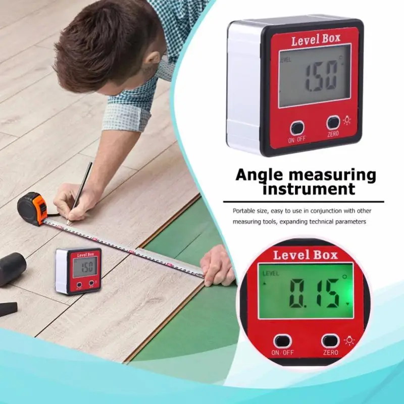 

Hot Sales LCD Digital Inclinometer Spirit Level Box Protractor Angle Finder Gauge Meter Bevel Without Battery Magnetic Base