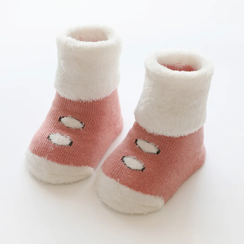 Calcetines gruesos de invierno para beb&eacute; reci&eacute;n nacido, Calcetines antideslizantes suaves para beb&eacute;, accesorios de ropa c&aacute;lida-4