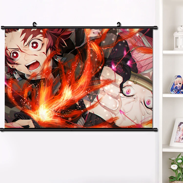 V Аниме Demon Slayer: Kimetsu no Yaiba Agatsuma Zenitsu настенный Свиток Плакат манга настенные подвесные плакаты украшение дома подарок 40*60 см - Цвет: V