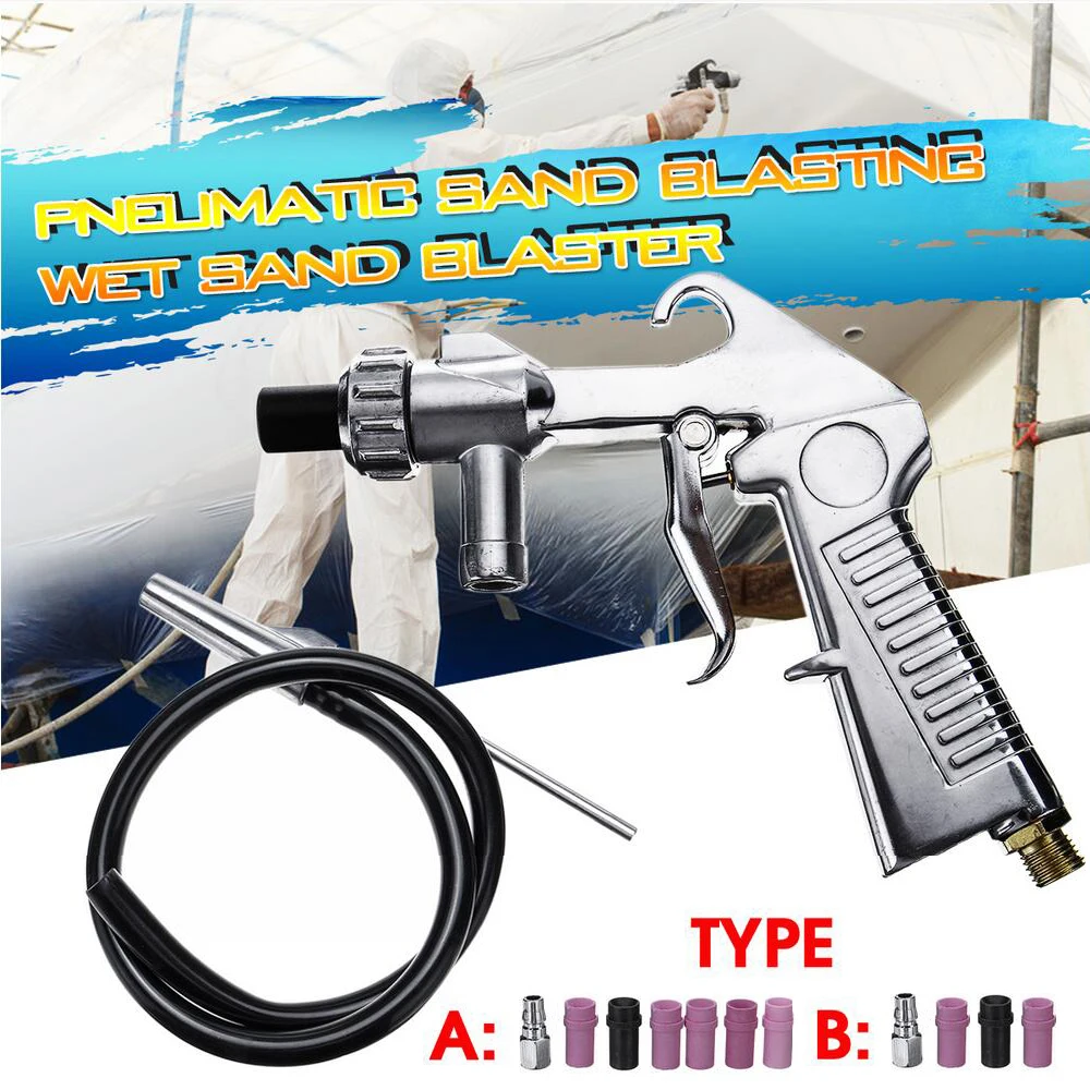 

7Pcs Abrasive Air Sand Blasting Gun kit 1 ceramic nozzle 1 steel nozzle 1 Sand Suction Pipe Industrial Sandblaster Gun