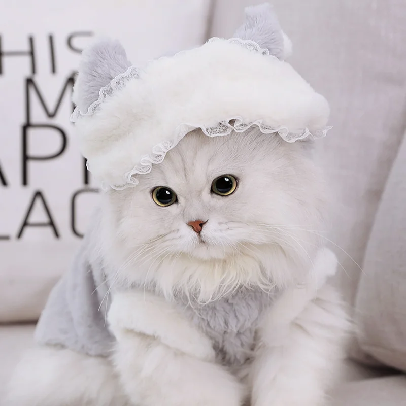 

Cat Clothes Net Red Hairless To Prevent Hair Blindfold Autumn Winter Warm Pet Clothes Cat Hoodie Cat Costume Designer Pet Clothe