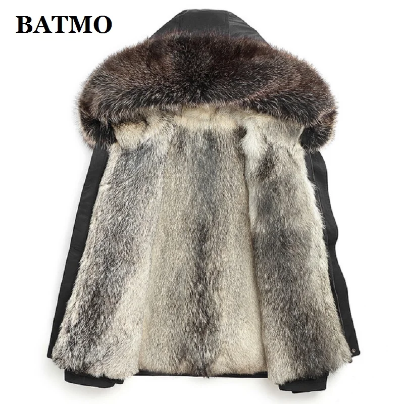 Мужская куртка с капюшоном Batmo зимняя парка воротником из натурального меха